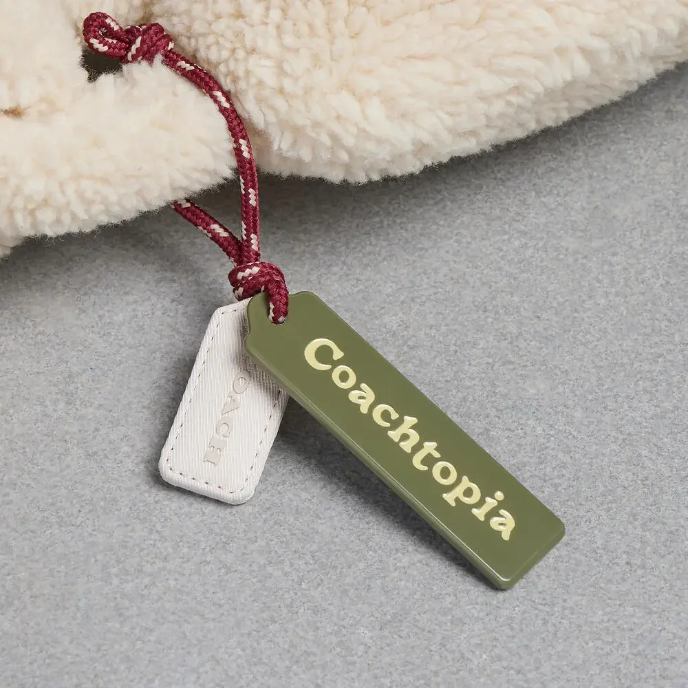 🤎Coach NWT‎ Ivory Limited Edition Coachtopia Fuzzy Heart Bag in Sherpa